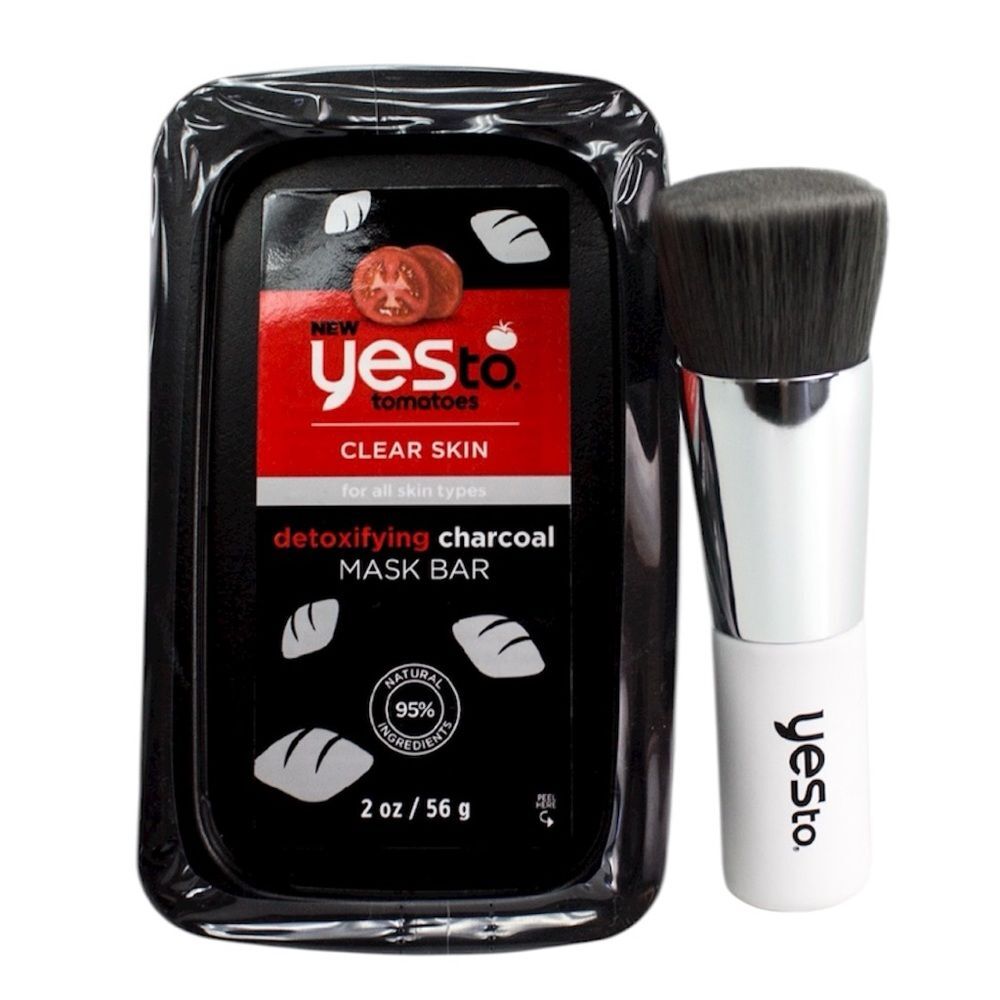 NEW Detoxifying Charcoal Mask (2-oz Bar) & Charcoal Brush by Yes to Tomatoes